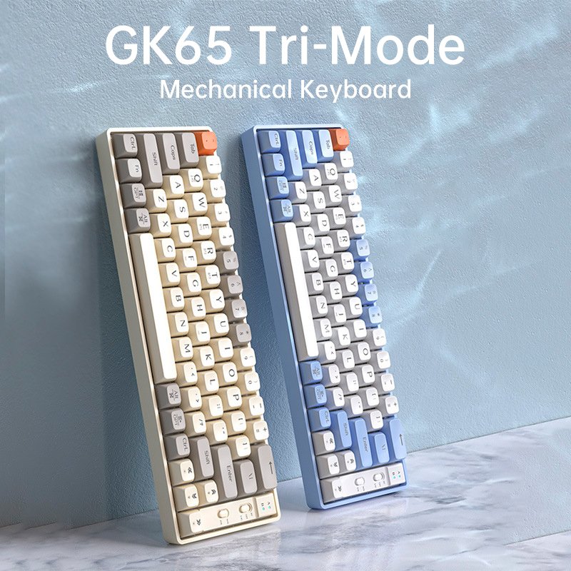 LANGTU GK65 2.4GHz Wireless Bluetooth Mechanical Keyboard PBT Material Competitive Gaming for Computer Laptop Wholesale Keycap
