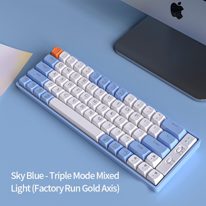 LANGTU GK65 2.4GHz Wireless Bluetooth Mechanical Keyboard PBT Material Competitive Gaming for Computer Laptop Wholesale Keycap