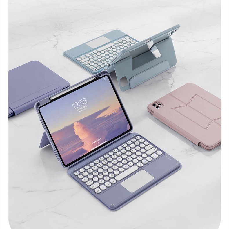 Original Wireless Blue -tooth Keyboard Detachable Tablet pad protective Case cover with Pencil Holder For iPad 7th/8th/9th