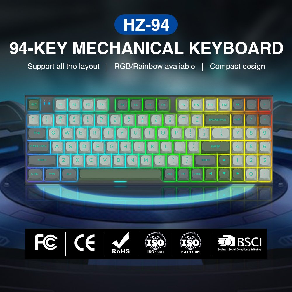 Magnetic Switch Rapid Trigger RGB TKL Mechanical Gaming USB Wired Keyboard 94 Keys OEM Mini Gaming Mechanical Keyboard