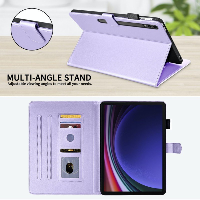 custom fashion Tablet Case for SAM S9FE A9 P610 ,Silicone PU Leather Case Cover for tab s8 s9, For A8 Wallet card holder case