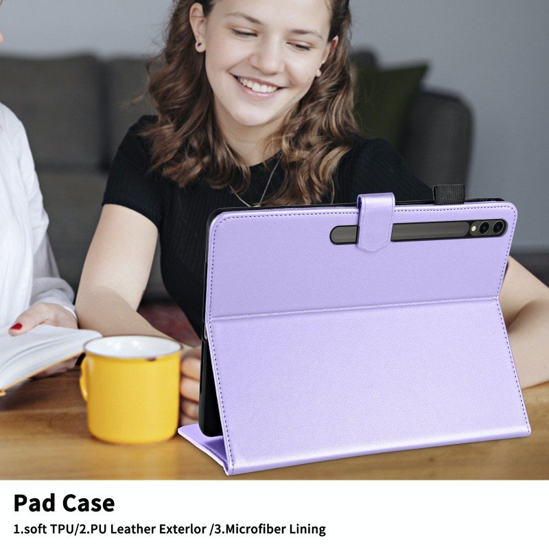 custom fashion Tablet Case for SAM S9FE A9 P610 ,Silicone PU Leather Case Cover for tab s8 s9, For A8 Wallet card holder case