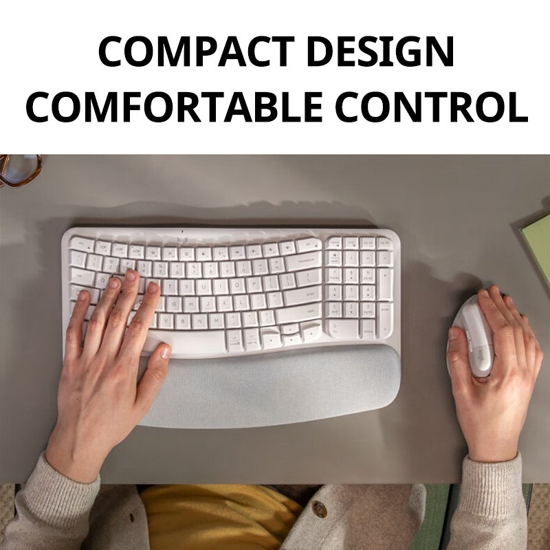 Original Logitech Wave Keys Dual Mode Backlight Rechargeable Switch Mechanical Gaming USB Ergonomic Wireless Keyboard