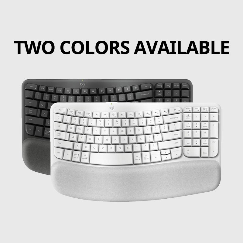 Original Logitech Wave Keys Dual Mode Backlight Rechargeable Switch Mechanical Gaming USB Ergonomic Wireless Keyboard