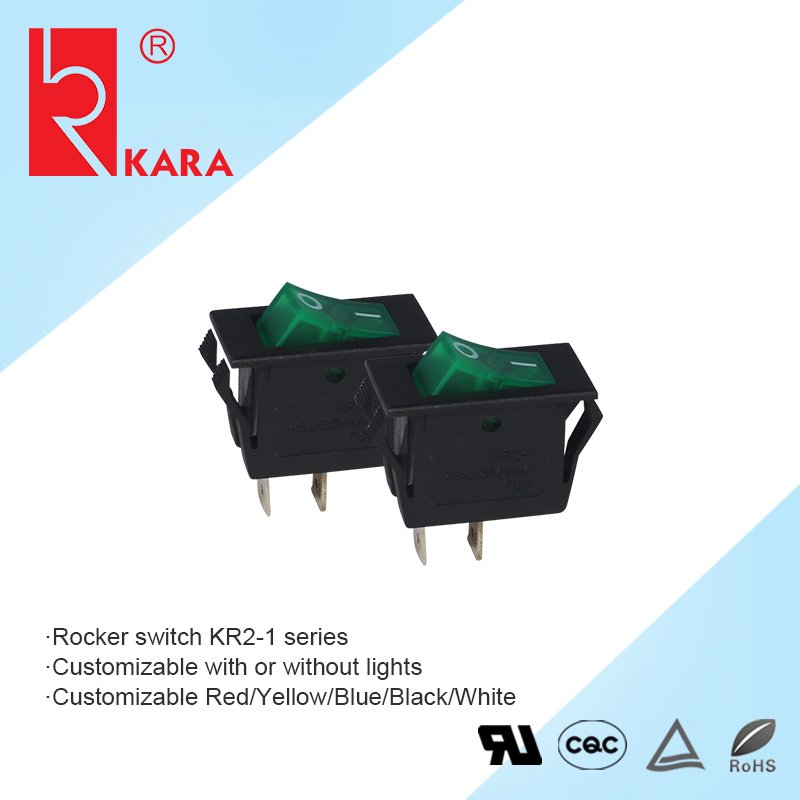 Bevel Nylon66 16A/250Vac illuminated rocker boat switch with brass connect for home appliance