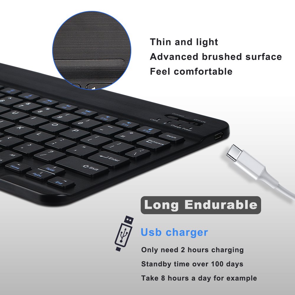 Tablet covers cases Bt Wireless Keyboard with Ipad Pro 10.2 case Pencil Holder Protective Tablet Cover for iPad air 10.5 inch