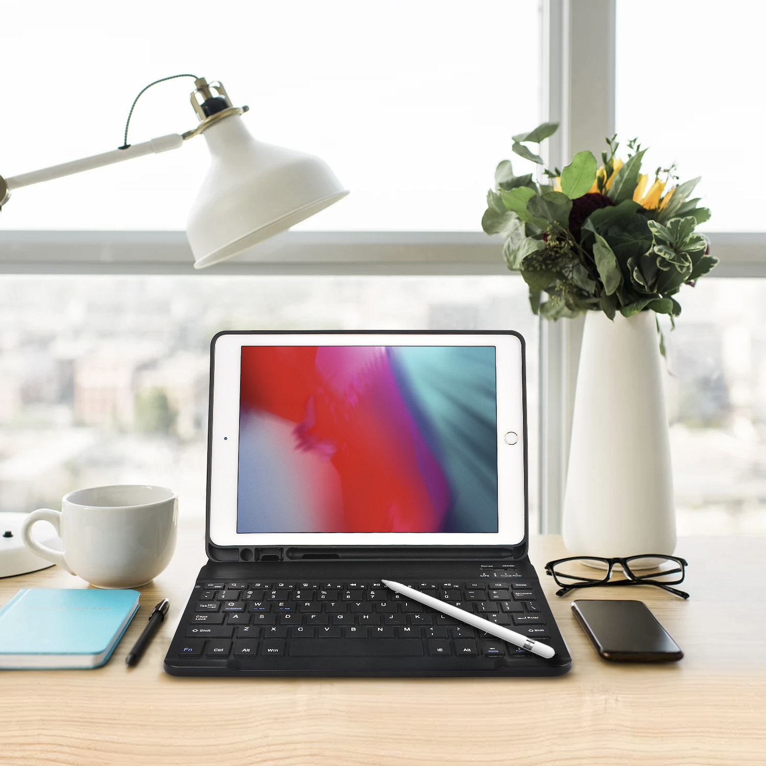 Tablet covers cases Bt Wireless Keyboard with Ipad Pro 10.2 case Pencil Holder Protective Tablet Cover for iPad air 10.5 inch