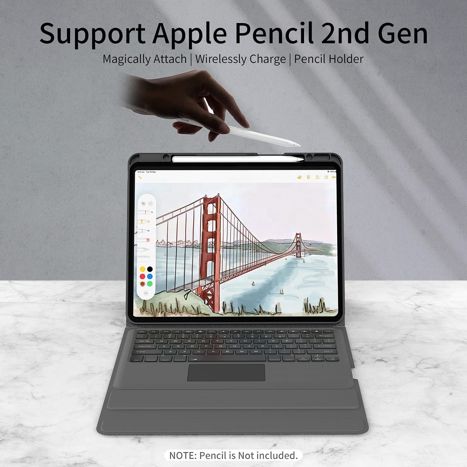Custom Magnetic Keyboard Case for iPad Pro 12.9 12 9 2018-2022 with Trackpad Touch RGB Backlit Leather clavier teclado Cover