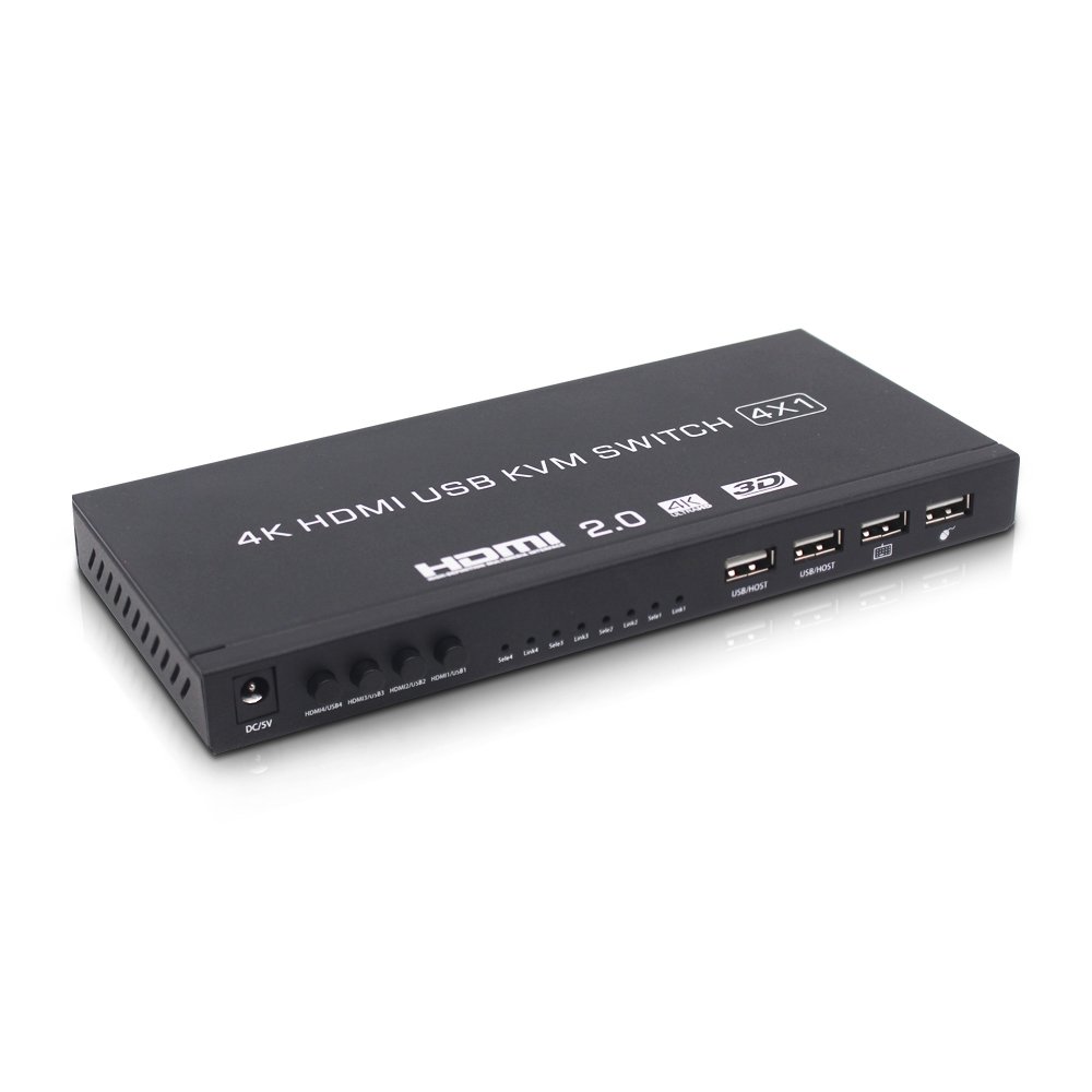 4K HDMI 2.0 4 Ports Video 4k hdmi usb kvm switch 4 port KVM Switch for USB Keyboard Mouse