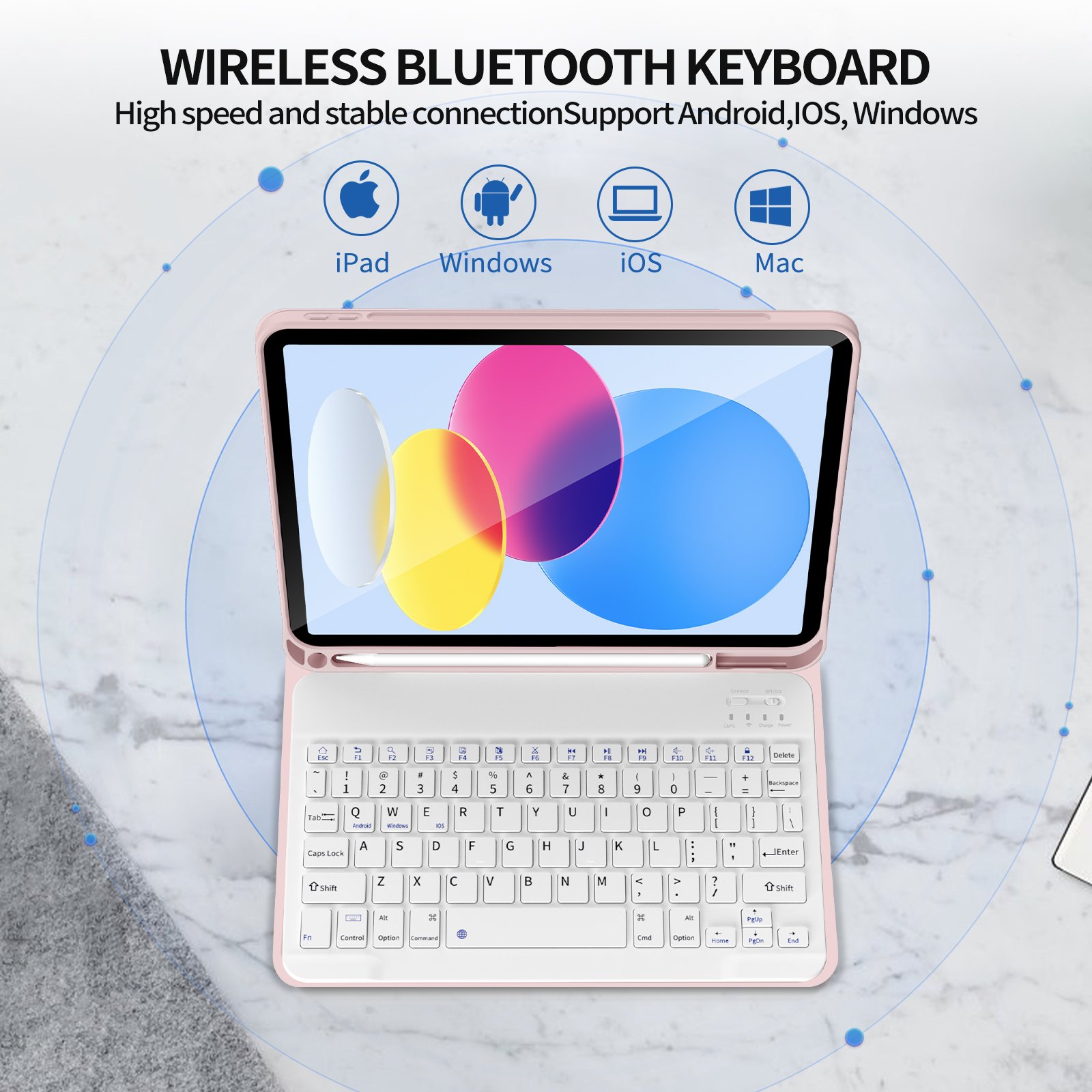 Wholesale High Quality Detachable Wireless Keyboard Case For iPad 10th Generation 2022 10.9 Inch