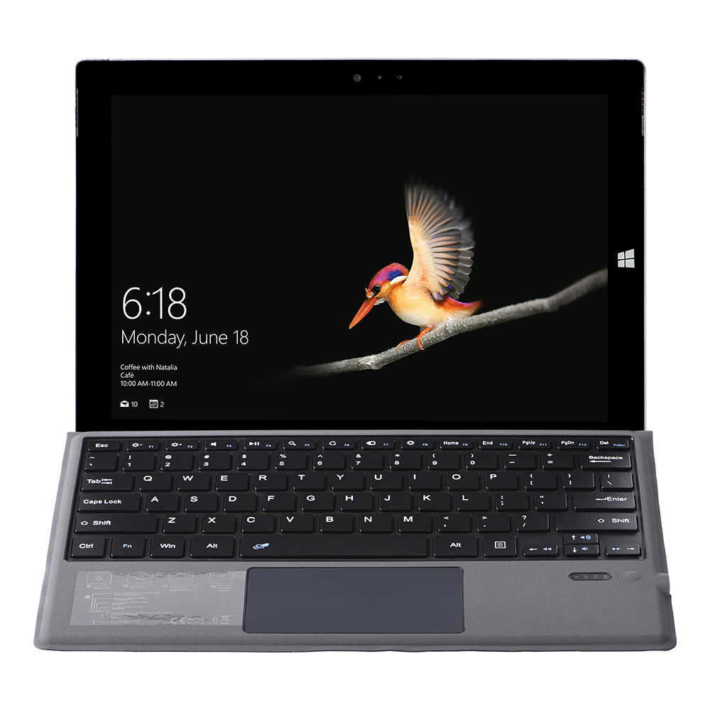 Type Cover Ultra-Slim Portable Rechargeable BT Wireless Keyboard with Touchpad for Microsoft Surface Pro 3/4/5/6/7/8
