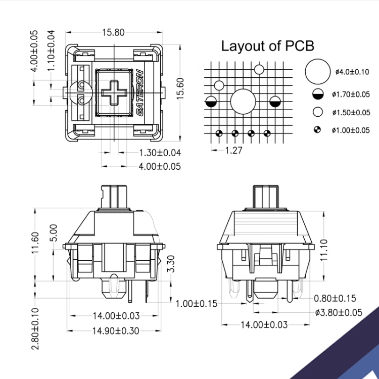 Gateron Oil King Switches with Pre Lubed 5pin 55g Linear Switches for Mechanical Keyboard Switches