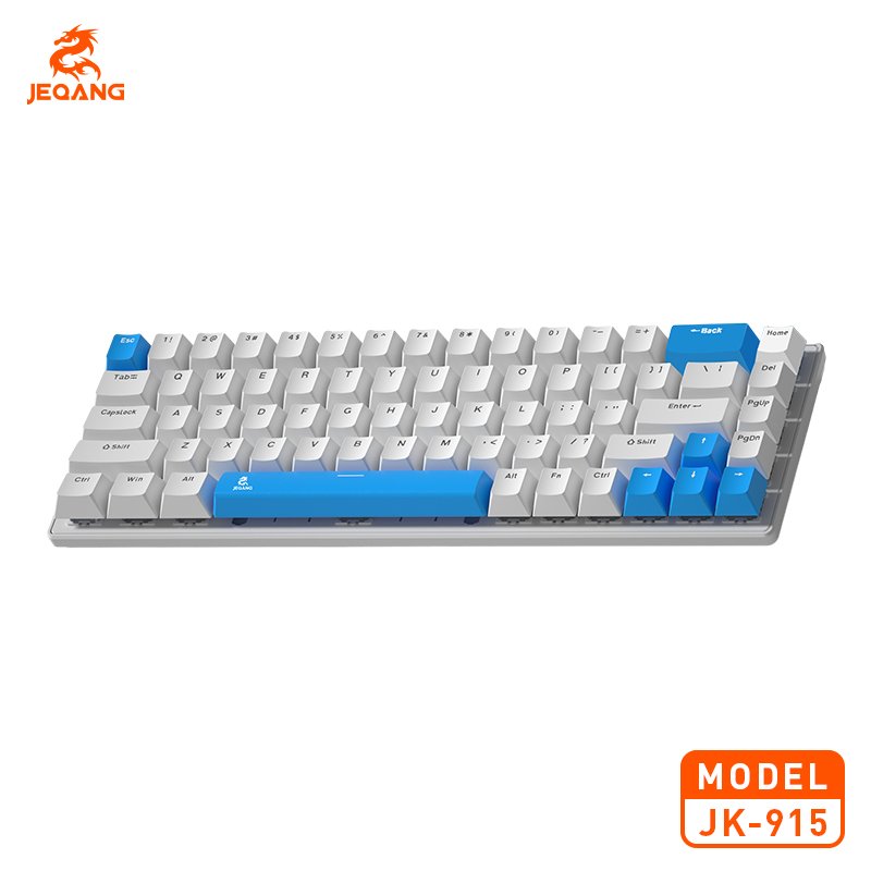 JEQANG 3-Mode 68-Keys Mechanical Arabic English Keyboard ABS Red Switch Colorful Lighting Laptop Computer Gaming/Office Use