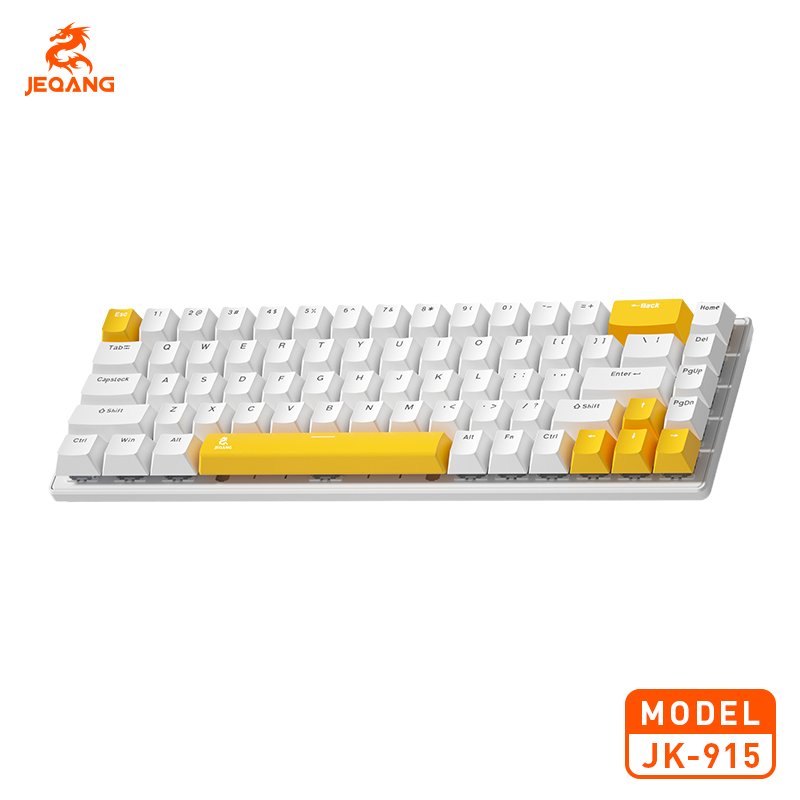 JEQANG 3-Mode 68-Keys Mechanical Arabic English Keyboard ABS Red Switch Colorful Lighting Laptop Computer Gaming/Office Use