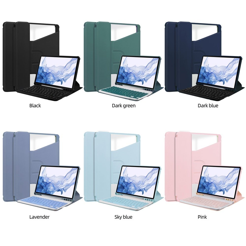 Transparent 360 rotary keyboard case for Samsung Galaxy Tab S9 11inch 2023 tablet cover Keyboard Case Manufacture