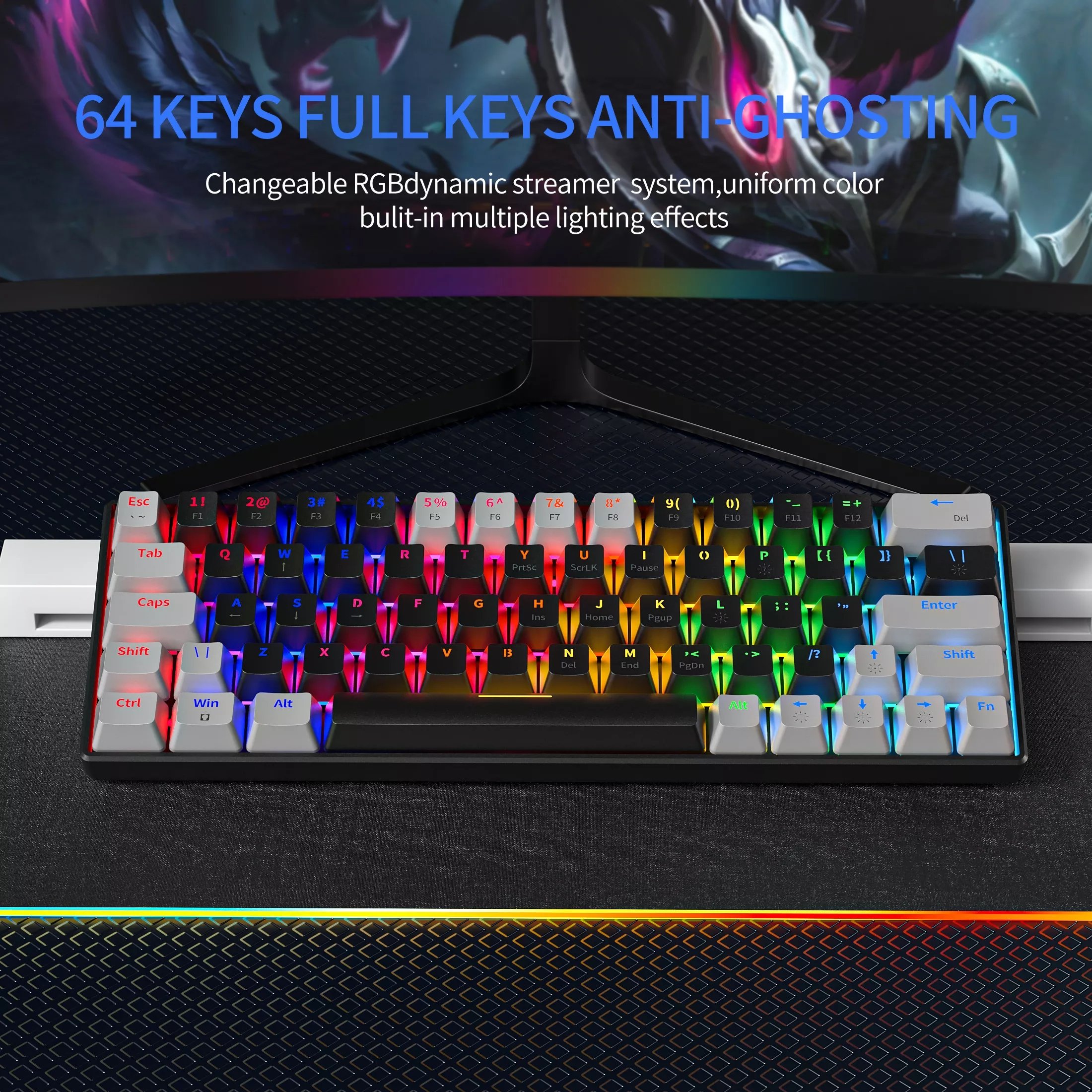Keyboard RGB LED Backlit Mechinal Hot Swappable Mechanical Gaming Keyboards For Pc Computer Laptop Gaming Keyboards
