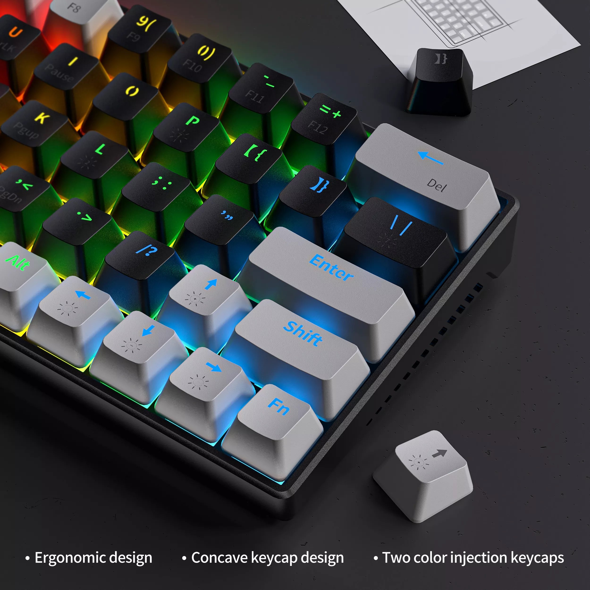 Keyboard RGB LED Backlit Mechinal Hot Swappable Mechanical Gaming Keyboards For Pc Computer Laptop Gaming Keyboards