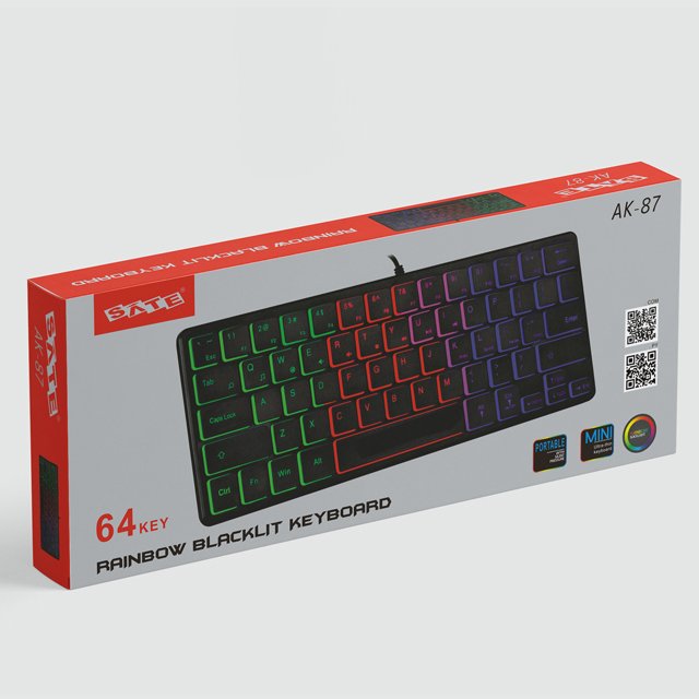 SATE(AK-87) Factory Hot Sale 2022 New Mini 64 Keys Optical Wired Keyboard Accept Customized Logo
