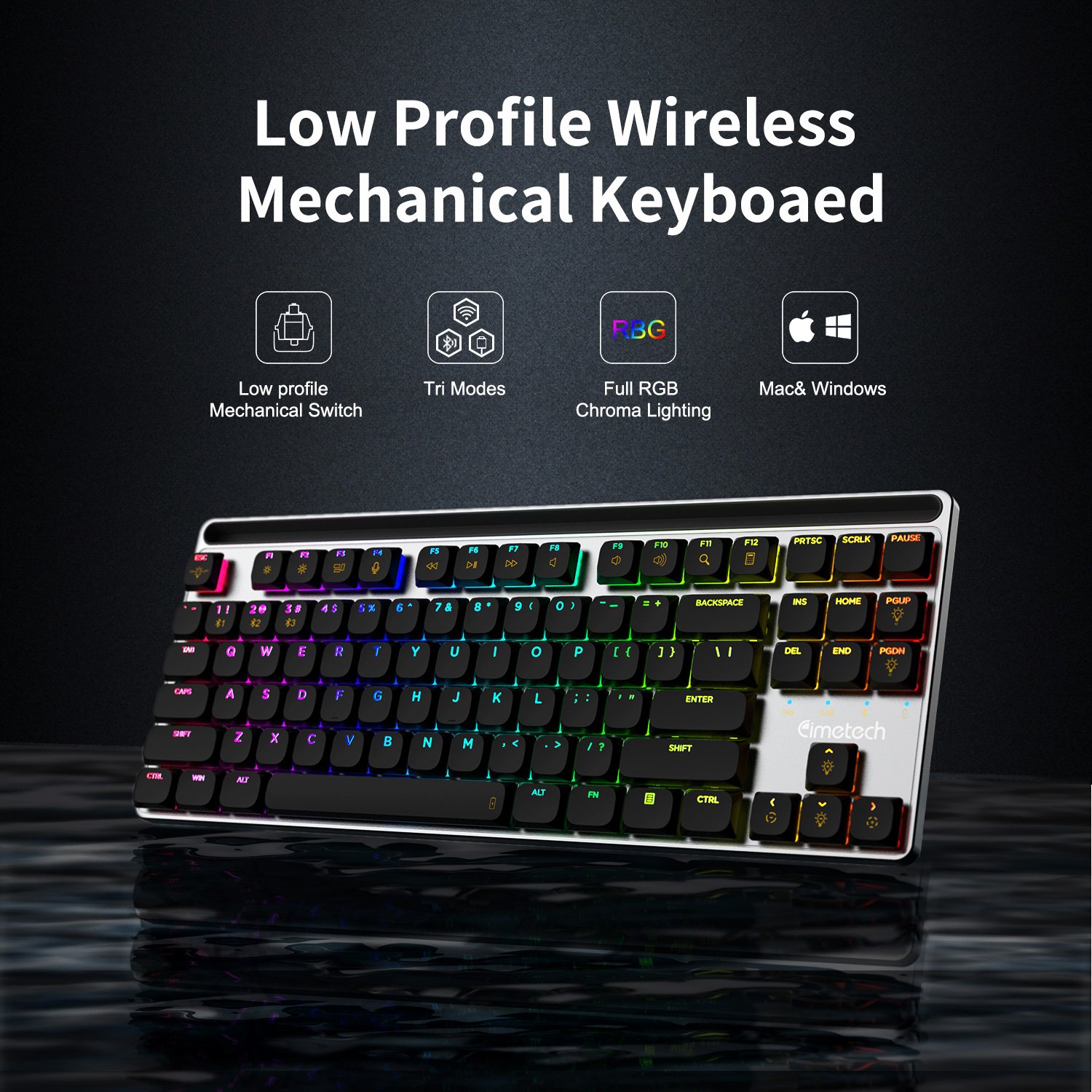 Wireless Gaming Mechanical keyboard Custom Brown Switch 80 Percent TKL Style 2.4G BT Wired Full RGB Tri Modes Metal Case for PC
