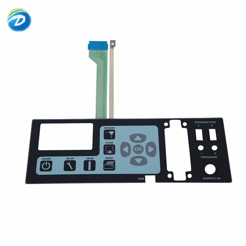 Deson 3 button keypad 4 buttons membrane keypad adhesive control with digital printed overlays with lcd window display