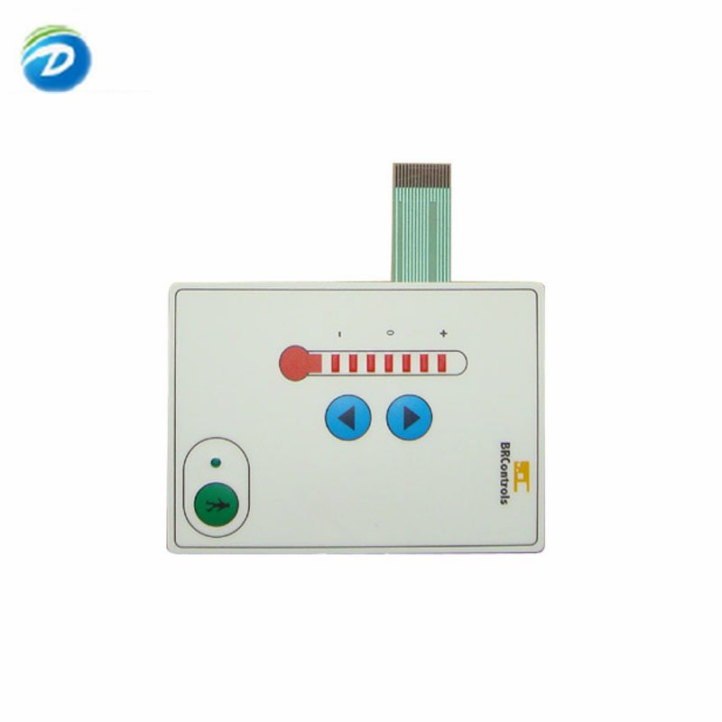 Deson 3 button keypad 4 buttons membrane keypad adhesive control with digital printed overlays with lcd window display