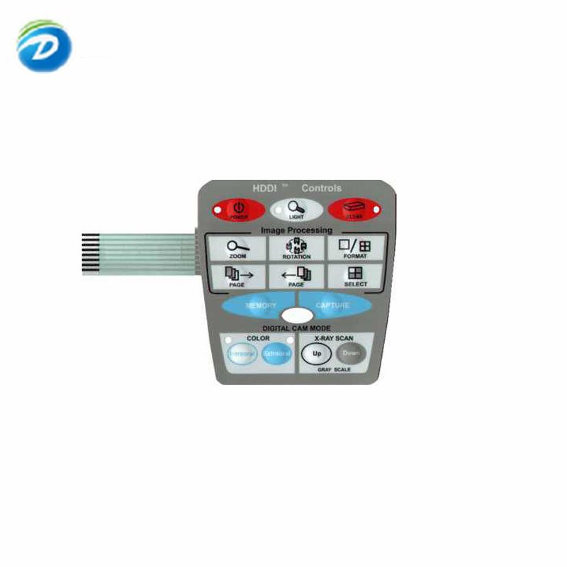 Deson 3 button keypad 4 buttons membrane keypad adhesive control with digital printed overlays with lcd window display