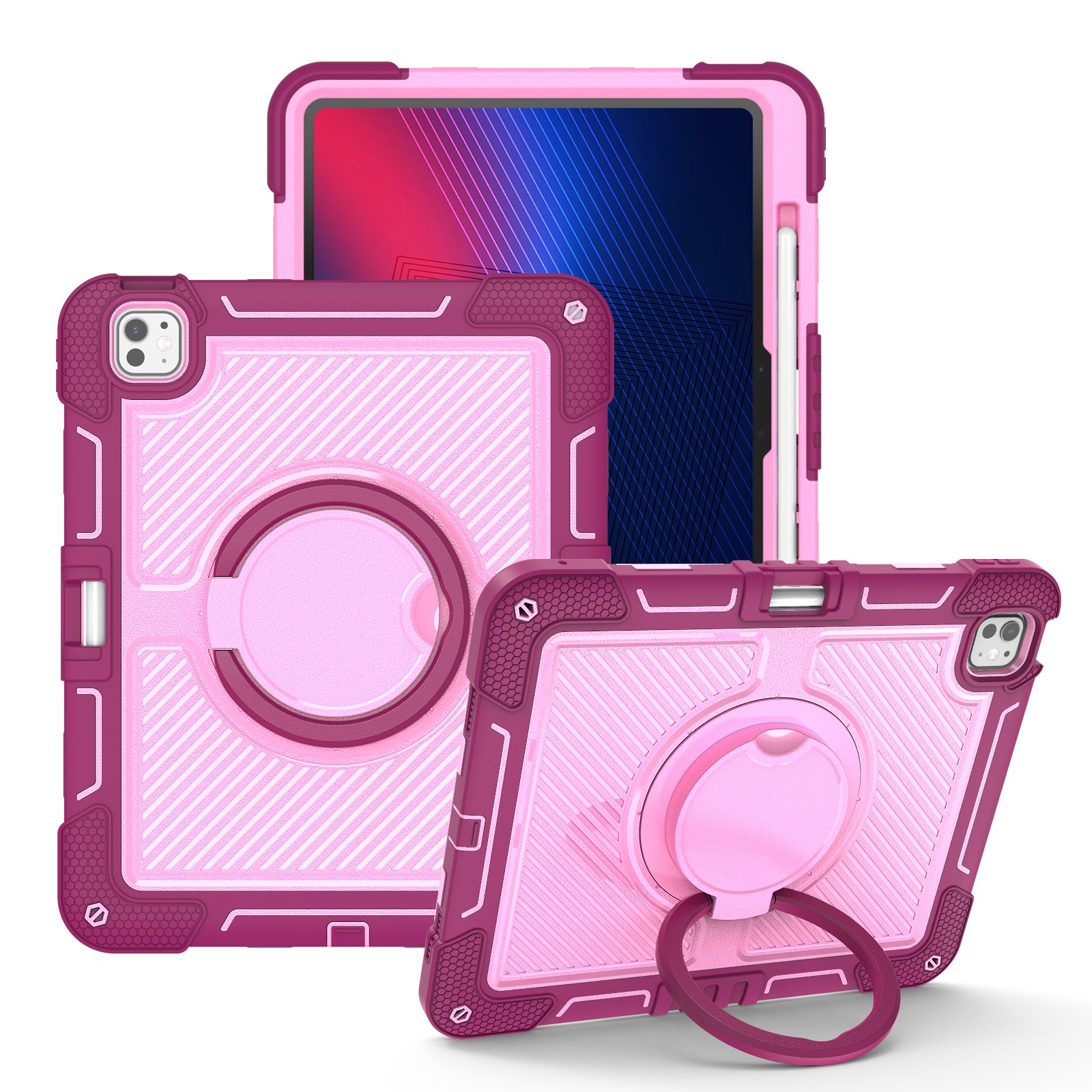 360 Rotating Tablet Case Cover Silicone Tablet Case With Kickstand Handle PC Cover Case for iPad pro 13 For iPad 12.9 Inch