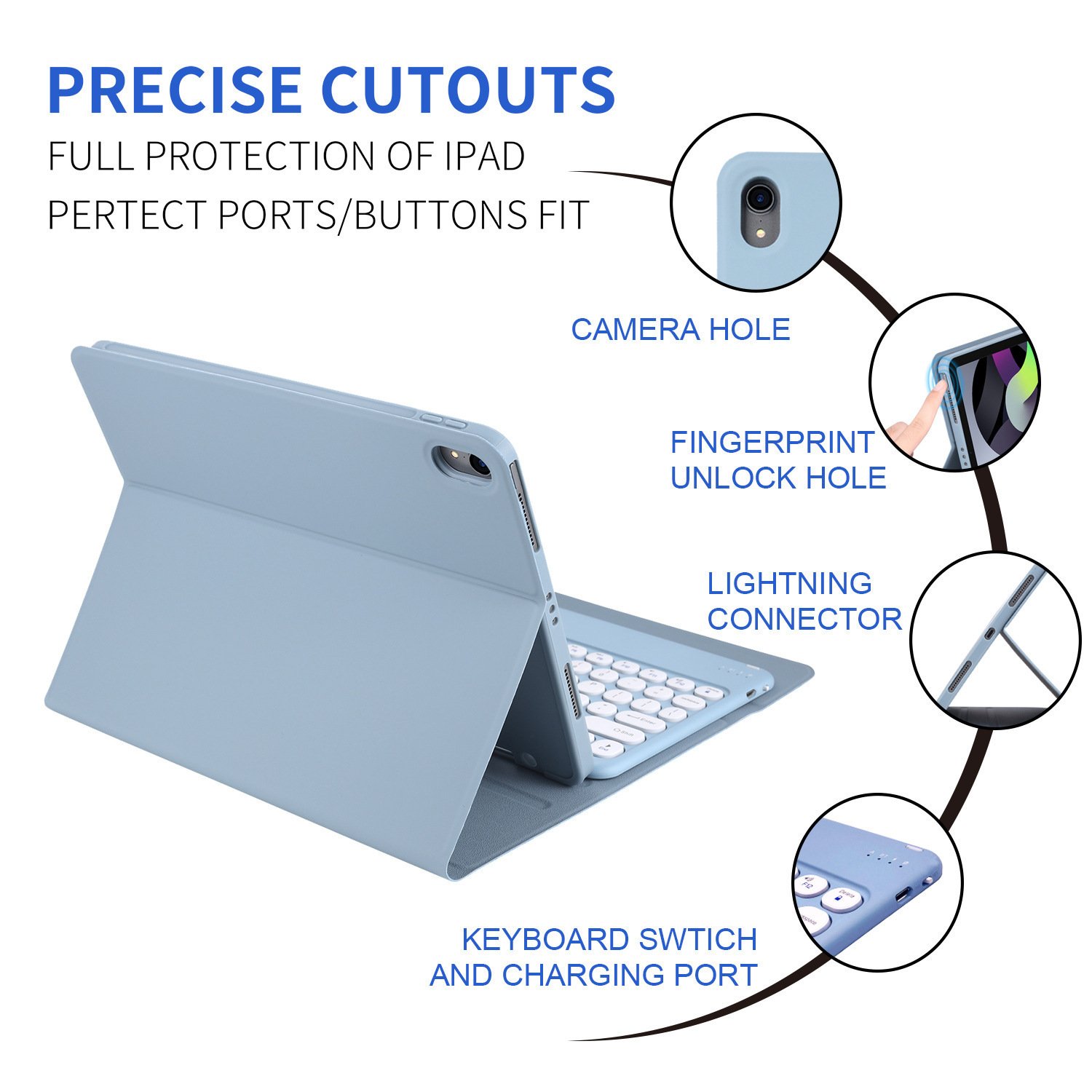 Tablet Case TPU Leather Rechargeable Pen Slot Wireless Bluetooth Touch Keyboard Tablet Cover for iPad Pro 10 2022 10.9