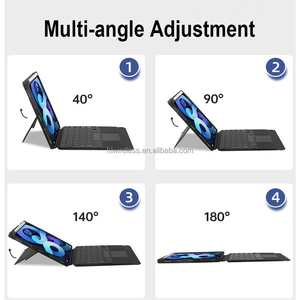 For iPad 10 10th generation 10.9 2022 Cover with Keyboard Multifunctional Trackpad RGB Backlit Custom Wireless Keyboards Cases