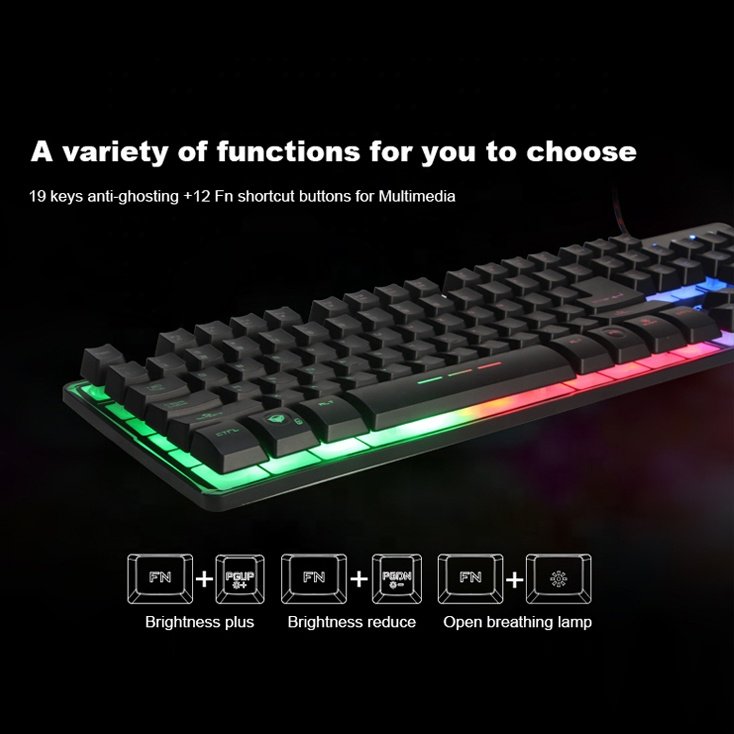 MEETION K9300 Keyboards teclados Wholesale Plastic Rainbow Back Light Adjustable Support Spanish Game gaming Keyboard