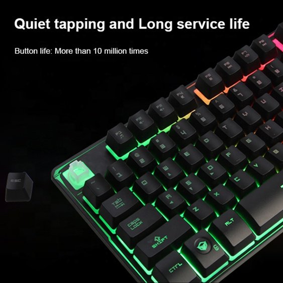 MEETION K9300 Keyboards teclados Wholesale Plastic Rainbow Back Light Adjustable Support Spanish Game gaming Keyboard