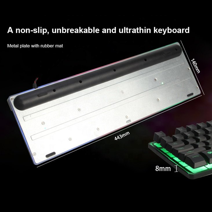 MEETION K9300 Keyboards teclados Wholesale Plastic Rainbow Back Light Adjustable Support Spanish Game gaming Keyboard
