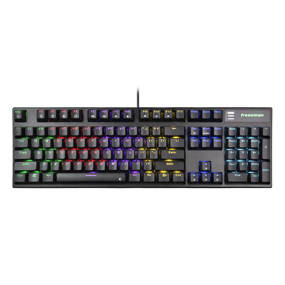Mechanical Keyboard Usb Desktop Piano USB Type C Ergonomic Keyboard Case RGB Rainbow Wired 104 Full Size Mechanical Keyboard