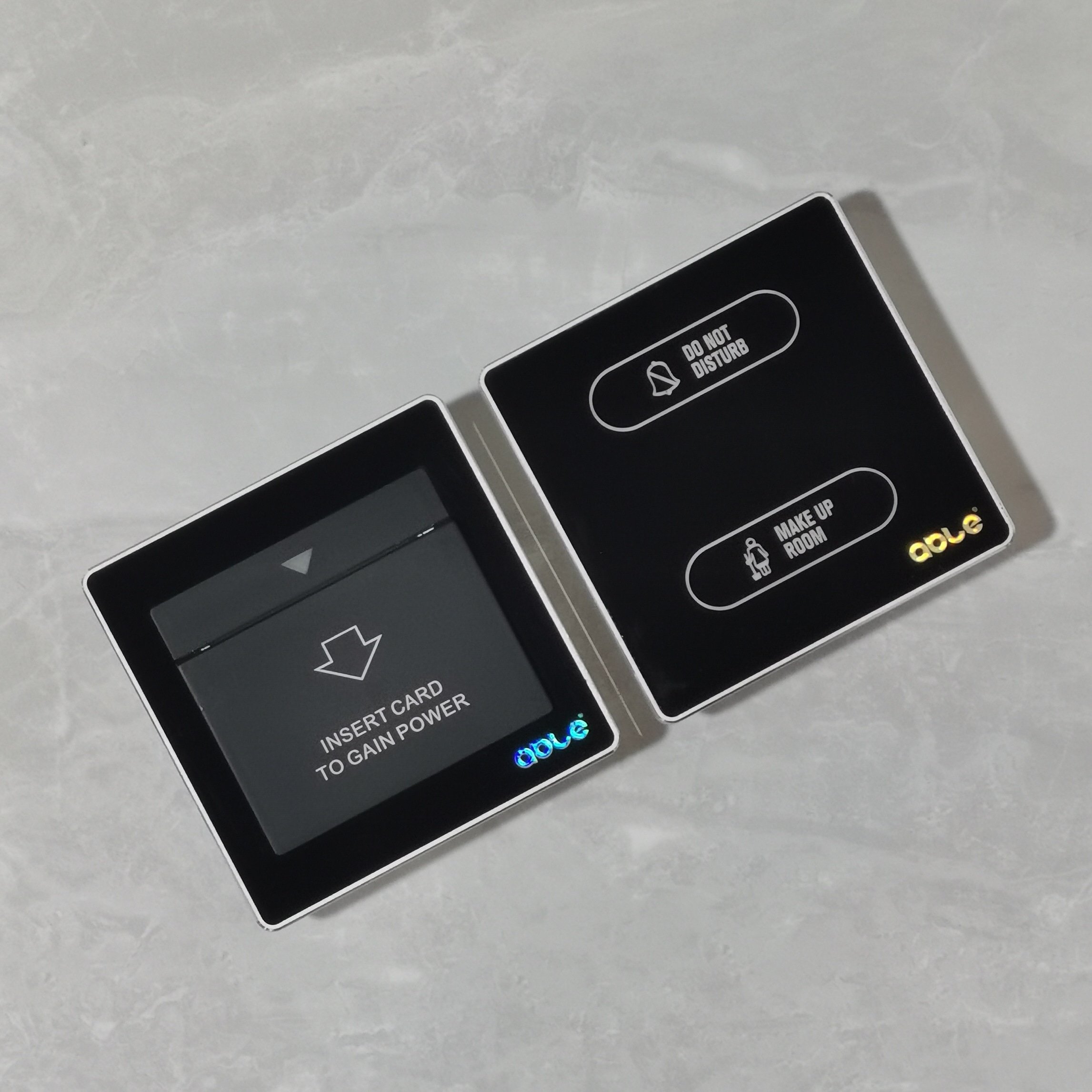 ABLE LED Doorplate Customized Logo And Room Number On Off Push Control Digital Door Lock