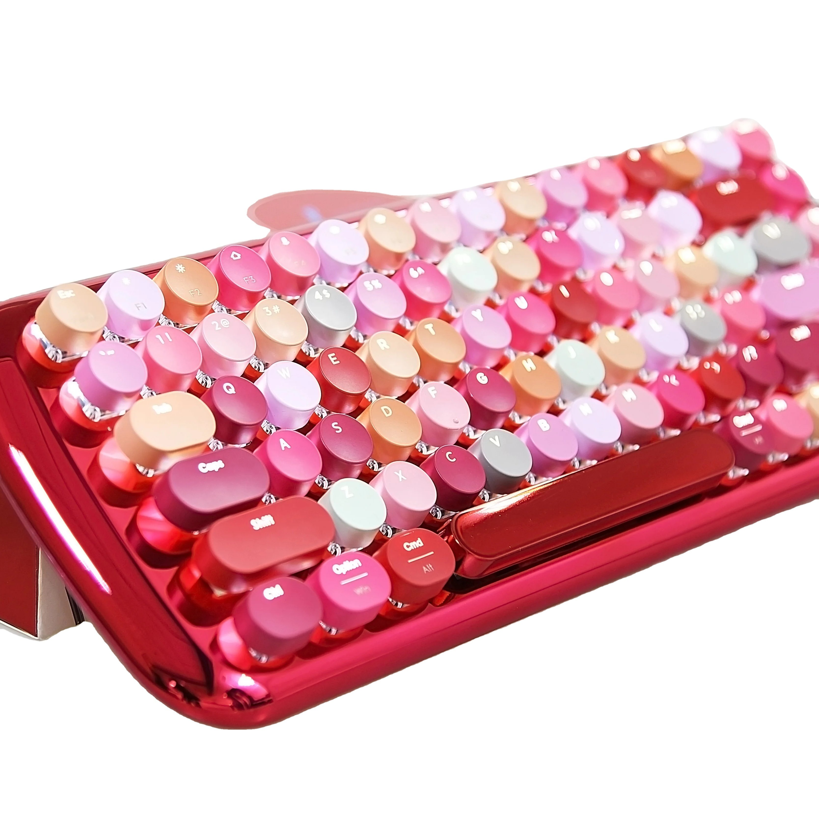 84 Keys Mini Color Cute Mechanical Keyboard Custom Red Switch Triple Mode Backlit Mechanical Keyboard