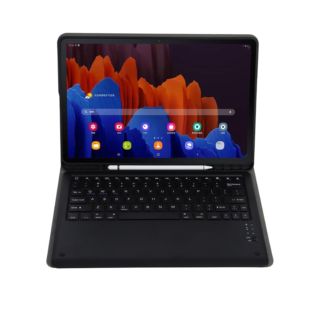 Tablet Cover Magnetic Detachable Keyboard Case Pu Leather Tablet Cover For Samsung Galaxy Tab S7 Fe 12.4 Inch T730 T736 2021
