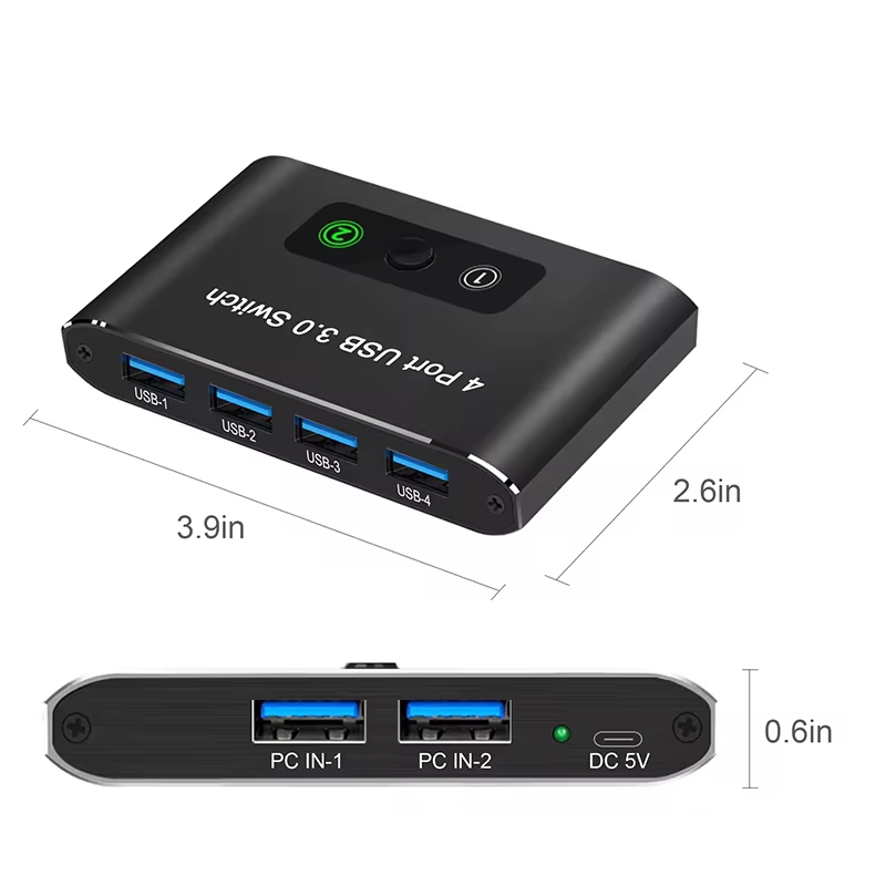 HDMI USB3.0 Audio Video converter switch for Computer Monitoring - USB 4-in-1 Out, Keyboard Mouse Sharing Laptop PC