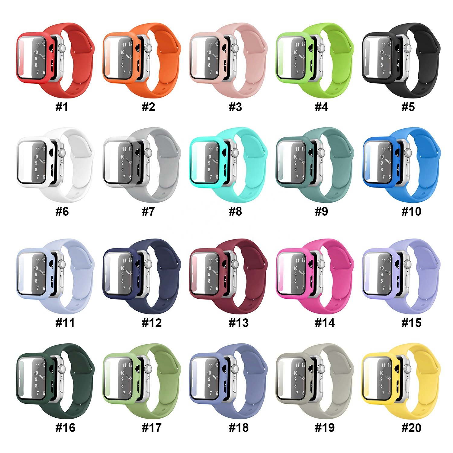 41mm 45mm Tempered Glass Film PC Cover Watch Case plus smart watch band For Apple Watch 7 8