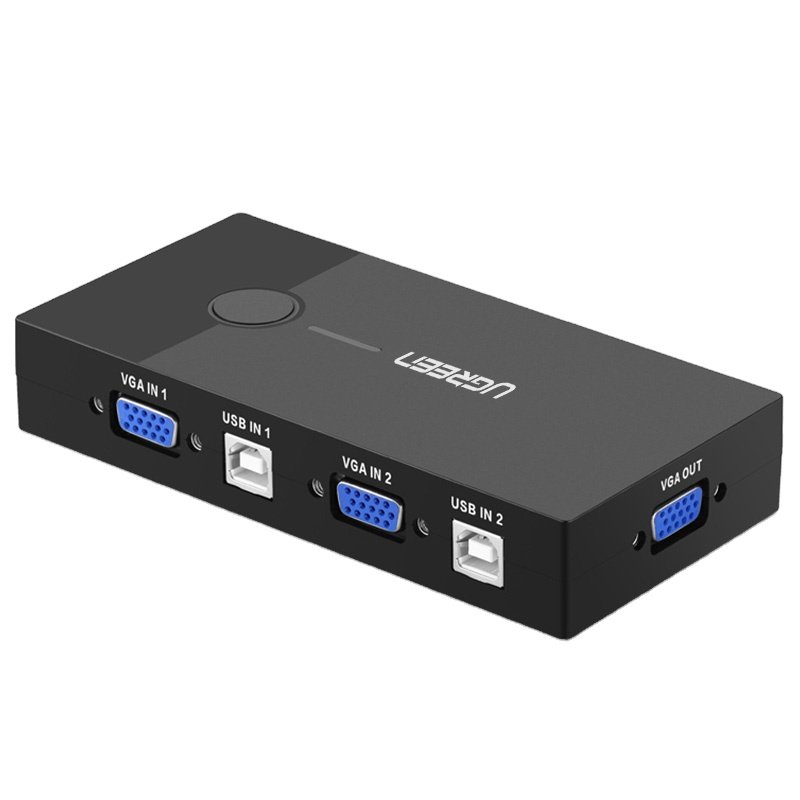 Ugreen Hdr Kvm Switch 2 Port Usb Switch Kvm Vga Switcher Splitter Box For Sharing Printer Keyboard Mouse Kvm Switch Hdrr+ Vga