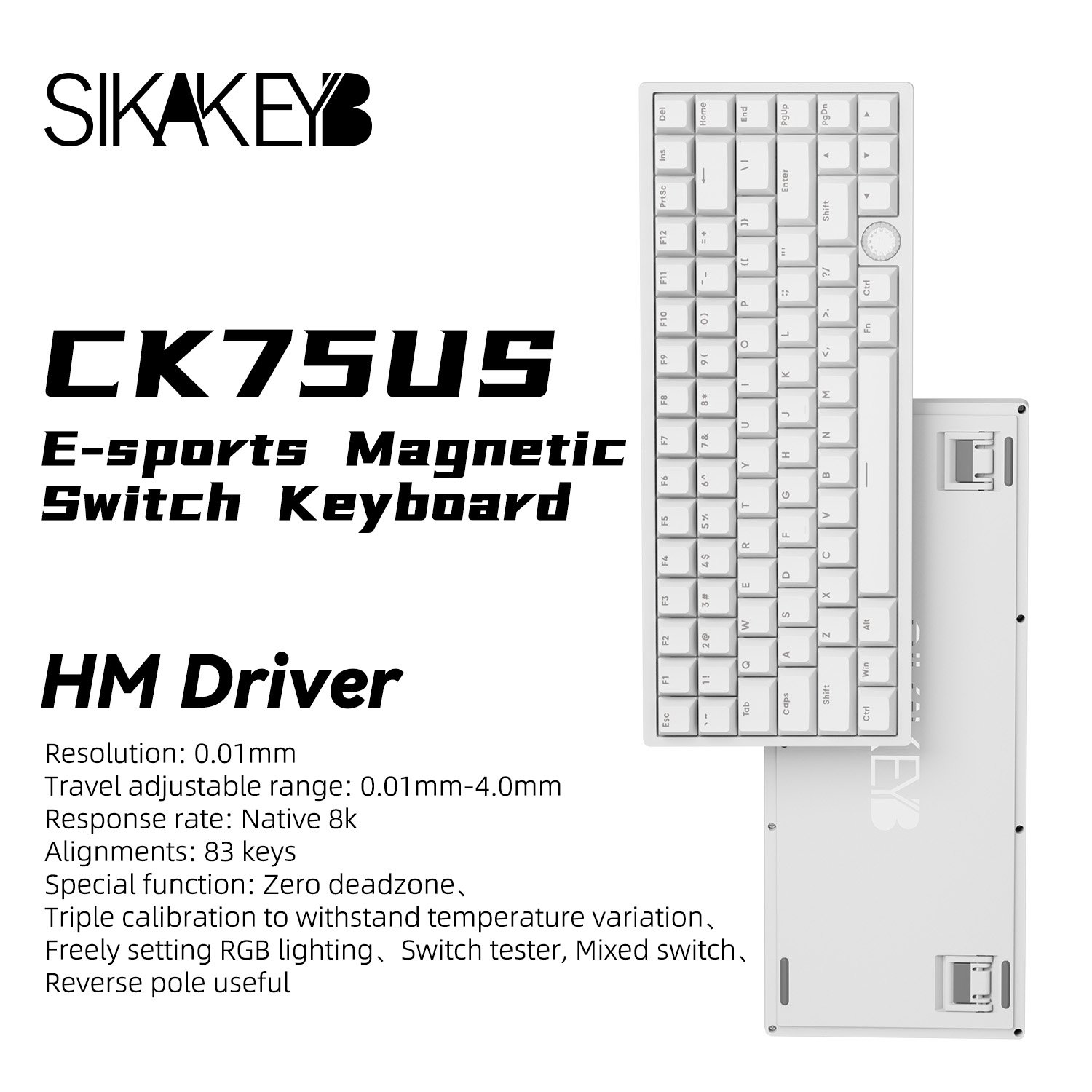 SIKAKEYB Castle Ck75 Us RGB Backlight Esports Office Gaming Keyboard Magnetic Switch Keyboard