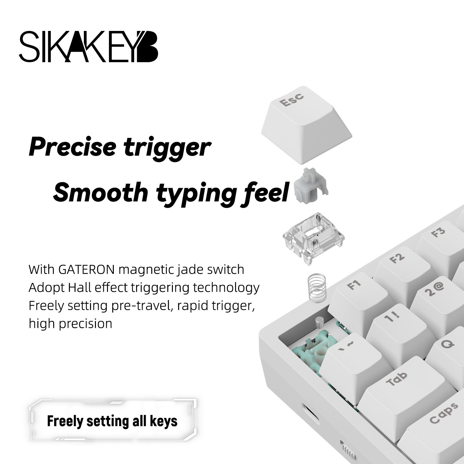 SIKAKEYB Castle Ck75 Us RGB Backlight Esports Office Gaming Keyboard Magnetic Switch Keyboard
