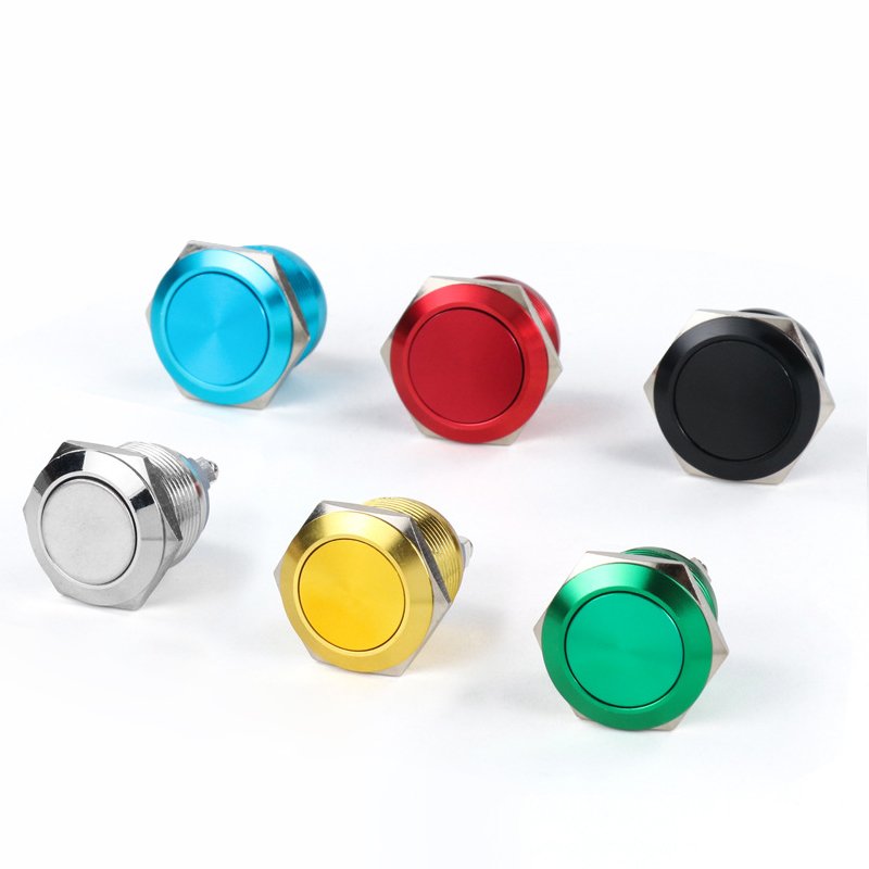16mm 19mm 22mm IP67 Momentary LED 12v 24v 220v 20a 10a Metal Push Button Switches For Industrial Control Household Appliances