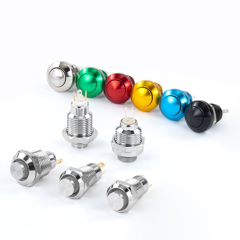 16mm 19mm 22mm IP67 Momentary LED 12v 24v 220v 20a 10a Metal Push Button Switches For Industrial Control Household Appliances