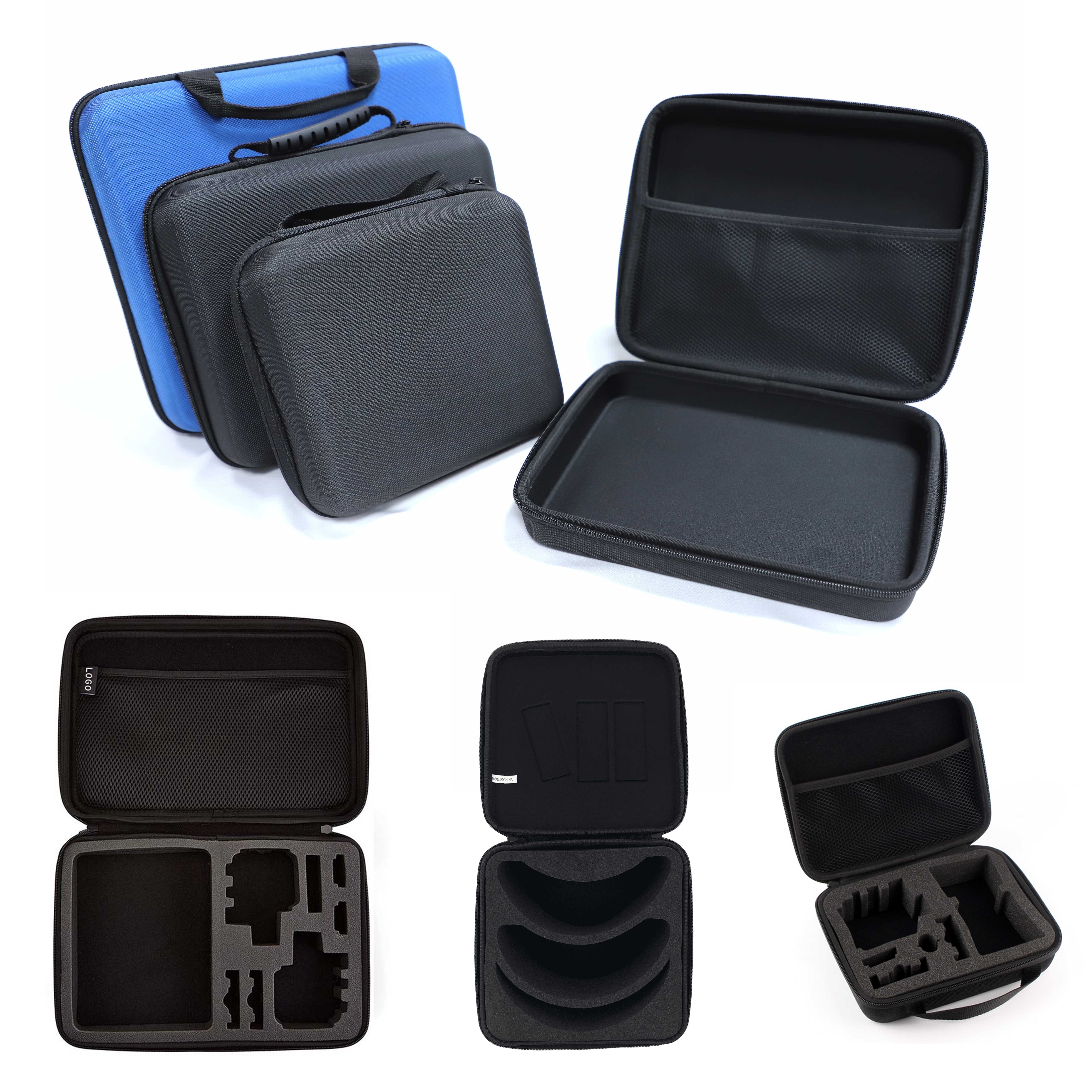 Custom travel carry eva hard zipper storage case for electronic ipad airpods earphones keyboard switch watch shaver eva bag