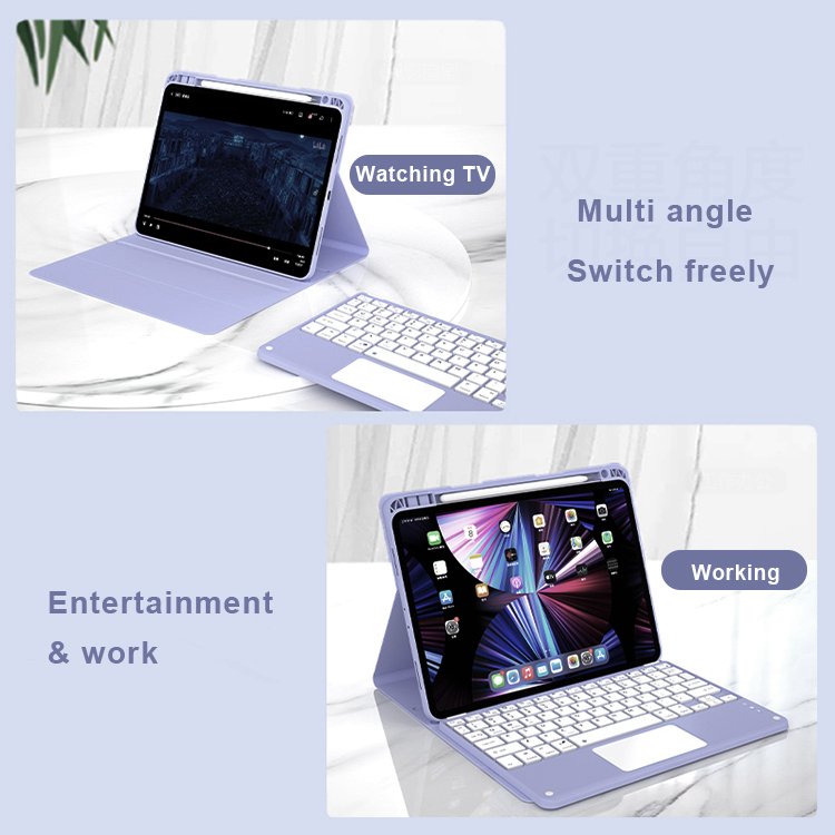 For iPad Pro 11 Inch M4 2024 Case With 10 Inch Wireless Touchpad Keyboard For iPad Pro 2024 Keyboard Cover