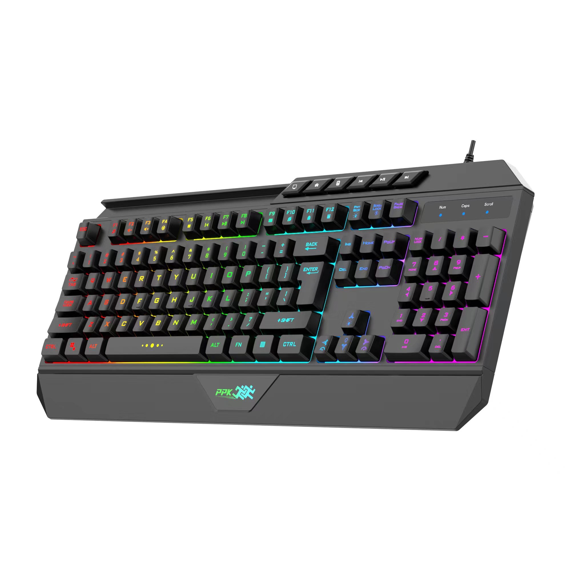 Custom Computer LED Wired Gaming Keyboard Mechanical RGB Keyboard With Multimedia Keys
