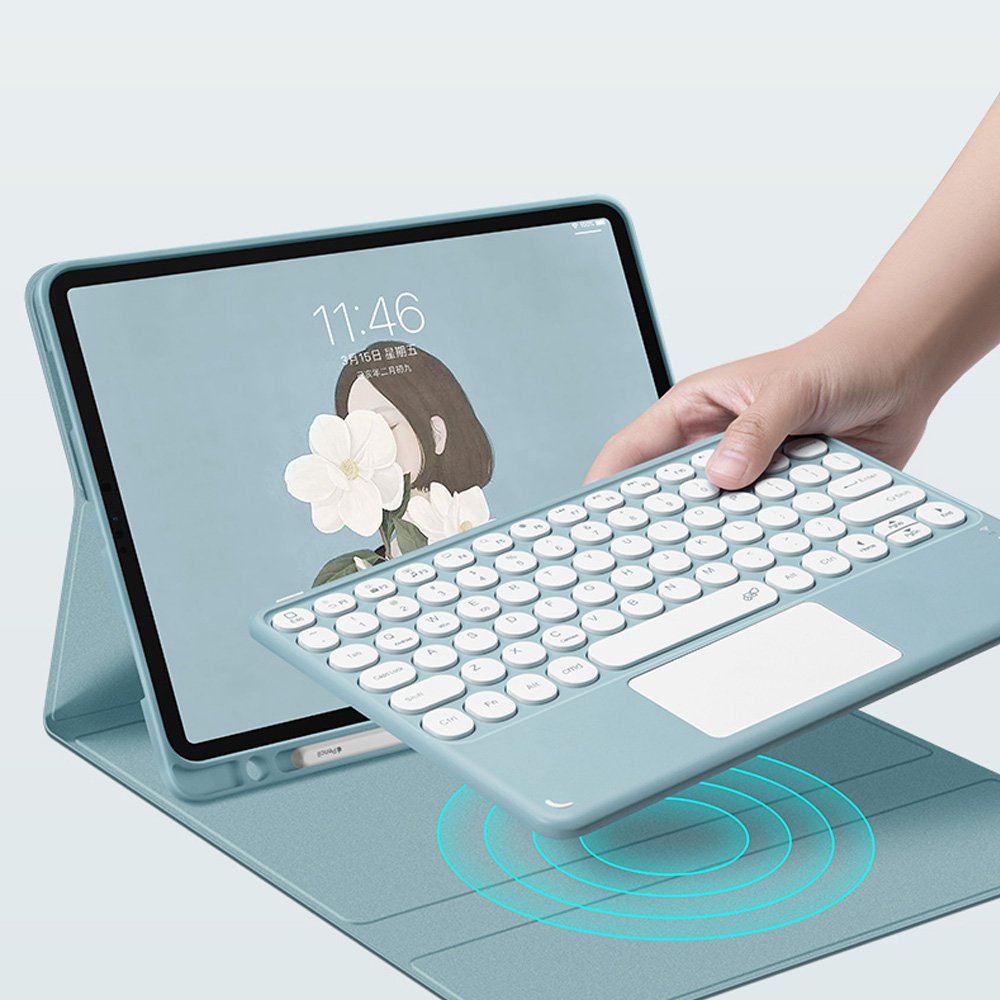 P610 P615 Leather Cover with Pen Slot BT Wireless Magnetic Detachable Keyboard Case For Samsung Tab S6 Lite Case with Keyboard