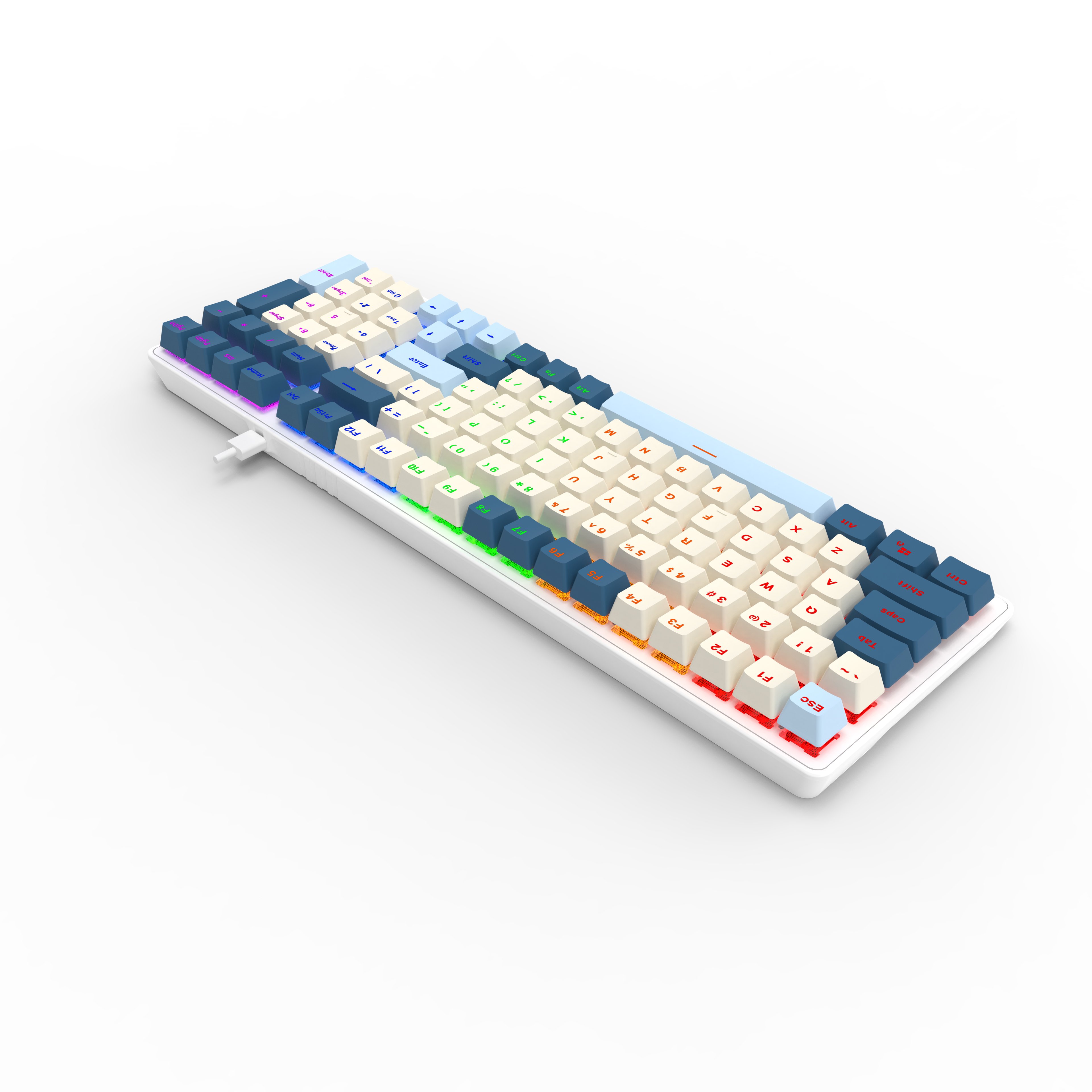 Custom Three-Mode Gaming E-Sports Outemu Axis 100 Keys Rgb Backlit Wireless Bluetooth Mechanical Keyboard
