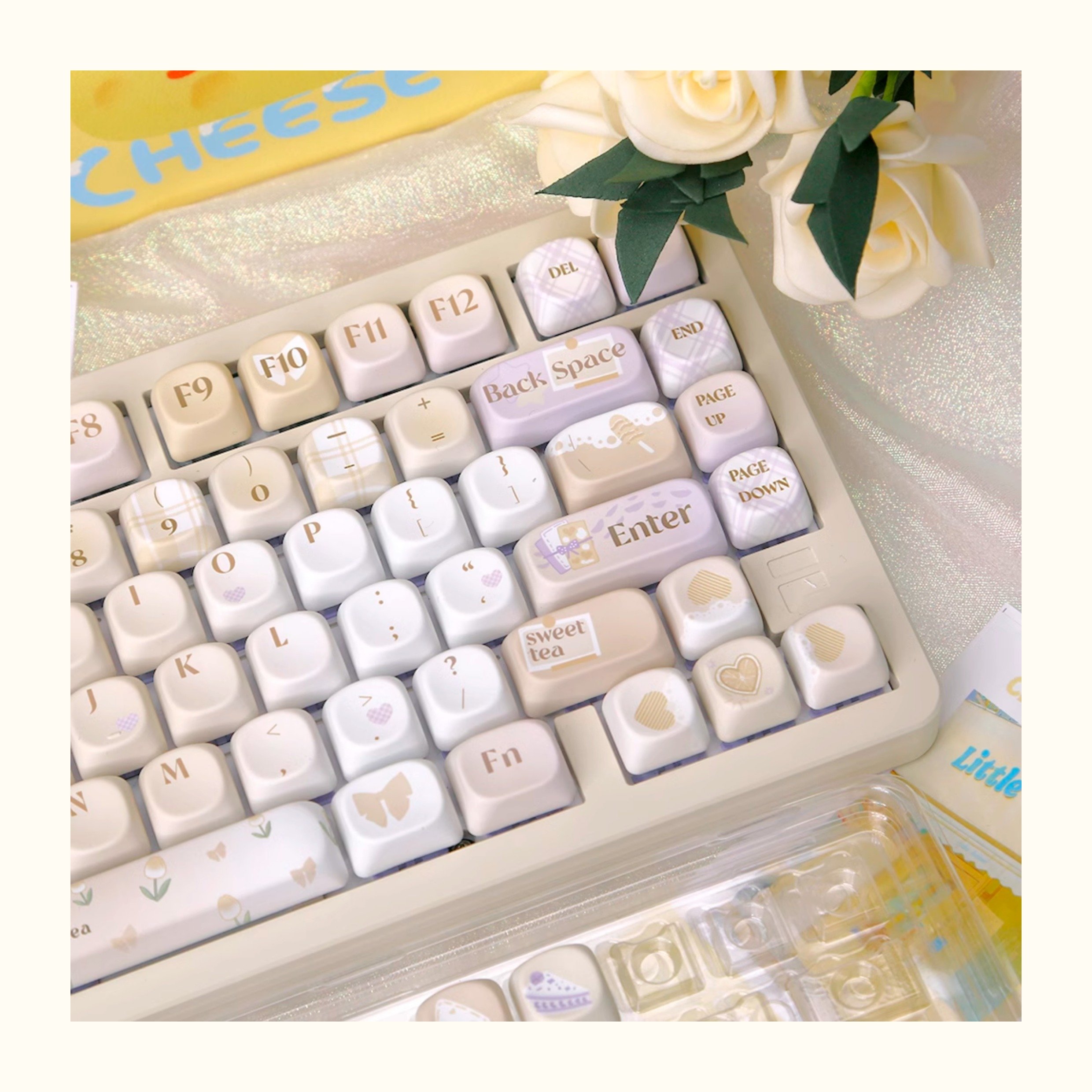 131 key Lovely yellow PBT Keycaps Mechanical Keyboard Keycaps for Cherry MX Switch
