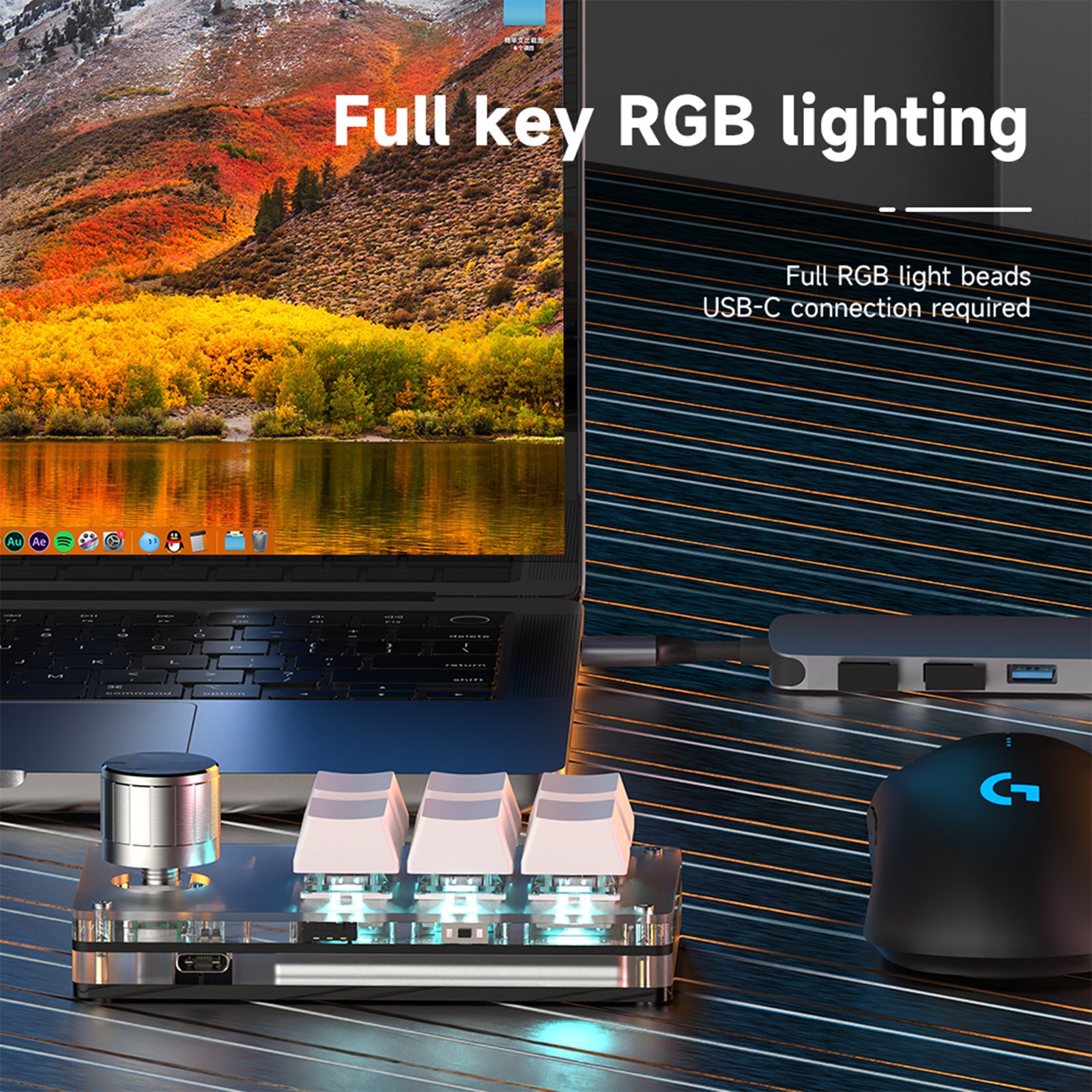 2.4G Wireless Mini Custom Keyboard 3 6 9 12 15 Keys Hot Swap Mechanical Multifunctional Macro Programmable Keypads